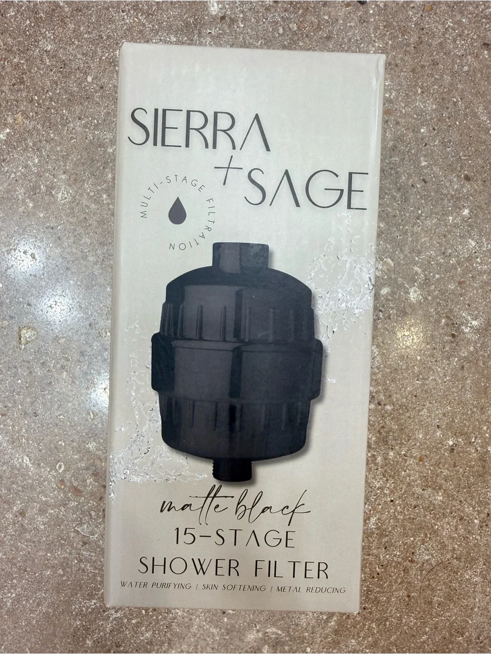 Matte Black 15-Stage Shower Filter
